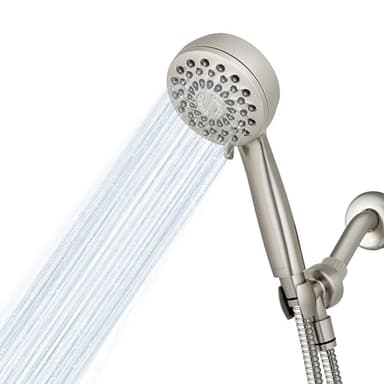 Waterpik High Pressure Hand Held Shower Head With Hose, PowerPulse Massage 7-Mode, Brushed Nickel XPB-769ME - Image 1