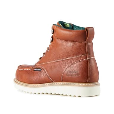 Golden Retriever Work Boots for men SOFT Toe Waterproof Comfortable 6" Full Grain Tumbled Leather Welt Construction Slip and Oil-Resistant Construction Boots for men G6192D_W_8 - Image 4