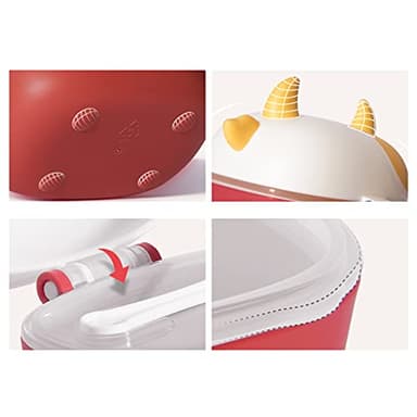 Bebamour Baby Formula Dispenser On The Go, Formula Container to Go, Formula Holder for Travel, Candy Fruit Snack Storage Container with Scoop and Leveller (Purple Cow) - Image 7