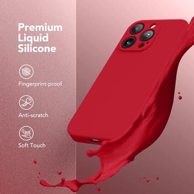 SuydanBox Magnetic for iPhone 13 Pro Max Case, Compatible with MagSafe, [Full Camera Protection][Screen Protector] Silicone Shockproof Protective Phone Case for iPhone 13 Pro Max 6.7", Deep Red - Image 2