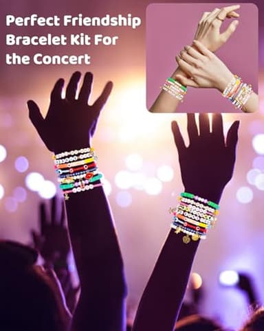 Goldwise Friendship Bracelet Kit 6 Boxes, Bracelet Making Kits with 48 Colors Clay Beads, 48 Colors Glass Seed Beads and 4 Styles Letter Beads (A-Z) with Charms for Bracelet Making Gift - Image 7
