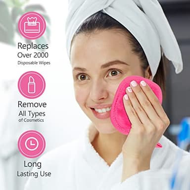 Orighty Makeup Remover Cloths 12 Pack, Makeup Removal Face Cleansing Cloth, Reusable Make Up Remover Pads Remove Instantly Dirt with Just Water, 5 x 5 in - Image 4
