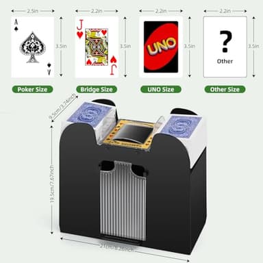 YUCEEN Automatic Card Shuffler 1/2/4/6 Decks,Battery Operated Electric Playing Card Shuffler for UNO,Casino Card Game,Poker,Phase 10,Blackjack,Texas Hold'em,Home Card Games - Image 5