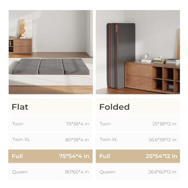 Sweetnight 4 Inch Folding Mattress with Carry Bag - Twin Size Trifold Mattress Grey with Breathable Cover & Non-Slip Bottom| Portable Floor Mattress for Camping,Travel,RV,Guest Room - Image 3