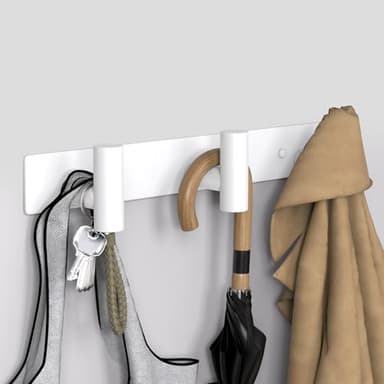 VAEHOLD Hat and Coat Wall Mount Rack - Hooks for Robes, Bags, Keys, and Towels - Bathroom Towel Hanger Organizer (White, “T“ Shape 3 Hooks 1 Pack) - Image 3
