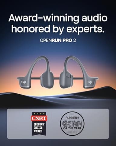 SHOKZ New OpenRun Pro 2 - Open-Ear, Bone Conduction Sport Headphones - with Reflective Strip - Sweat Resistant, Workout Headphones - Secure, Wireless, Comfortable Fit-Deep Bass and Smart Mic App - Image 2
