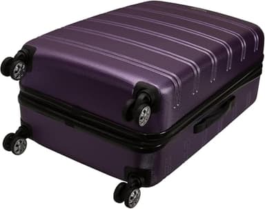 Rockland Melbourne Hardside Expandable Spinner Wheel Luggage, Purple, Checked-Medium 24-Inch - Image 5