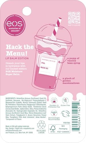 eos 24H Moisture Super Balm - Marshmallow Fluff, Lip mask, Moisturizing, Lip Treatment, Limited-Edition Skincare, 0.35 fl oz - Image 6