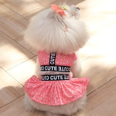 CuteBone Two Piece Dog Sports Dress Athleisure Puppy Skirt Lightweight Small Dogs Girl Clothes Cat Apparel SPS11M - Image 3