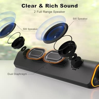 SOULION R50 Bluetooth Computer Speakers, 3.5mm PC Sound Bar for Desktop Monitor, Wired USB Powered & Colorful LED Lights with Switch Button, Surround Sound Soundbar PC Spearkers for Computer - Image 2