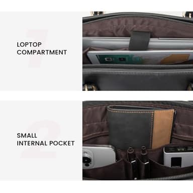 LOVEVOOK 17.3-inch Laptop Bag for Women, Large Capacity Travel Tote Bag with Clutch Purse 2PCs Set, Professional Business Computer Work Bag, Leather Shoulder Briefcase for Office Lady, Black - Image 6