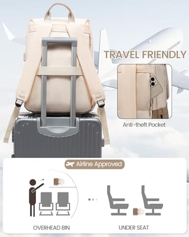 LOVEVOOK Laptop Backpack for Women Vintage Travel Backpack Purse Airline Approved 15.6 Inch Large Computer Backpack Fashion Teacher Nurse Bag for Work Business College - Image 3