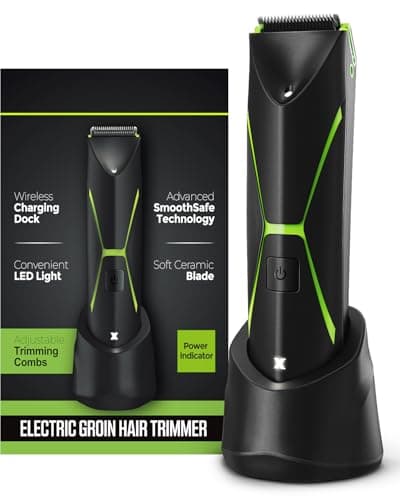 Electric Body Hair Trimmer for Men: Manscape Ball Trimmer Waterproof Pubic Hair Groomer Cordless Rechargeable Groin Shaver Replaceable Blade Wet/Dry Hygiene Razor Portable Body Grooming Travel - Image 1