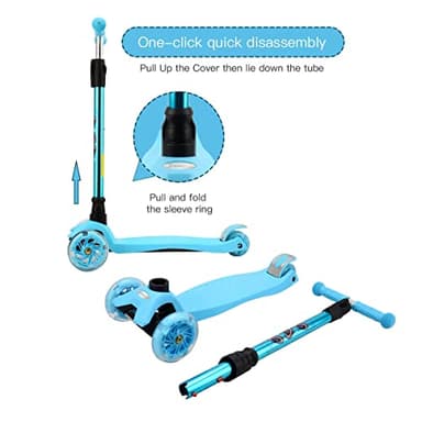 3 Wheel Scooter for Kids Ages 6-12,Kids Scooter with Light Up Wheels, Sturdy Deck Design, and 4 Height Adjustable Suitable for Kid Ages 3-12 - Image 4