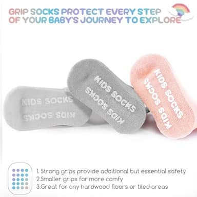 Aroveea Baby Toddler Socks Grip Non Slip Boys Girls Cotton 12 Pack for 1-3T Kids Ankle Cute Socks 6M-7Years - Image 3