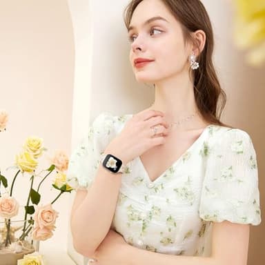 AMSKY 6 Pack Slim Floral Engraved Bands Compatible with Apple Watch Band 40mm 41mm 42mm 38mm 44mm 45mm 46mm 49mm for Women,Cute Silicone Sport Strap for iWatch Series 10 Ultra 9 8 7 6 5 4 3 2 1 SE - Image 6
