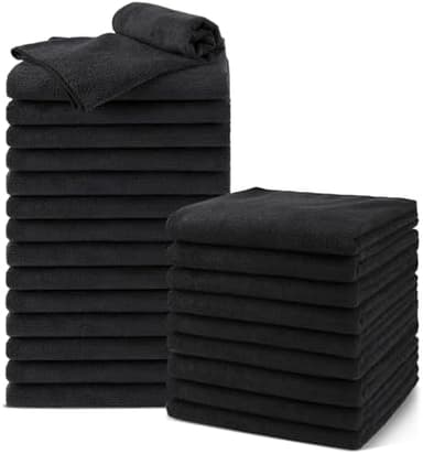 Salon Towels 24 Pack, Microfiber Barber Towels Bulk, (16x29 inches) Hair-Drying Cloth Super Soft Black Hand Cloth for Gym, Bath, Spa Use and Home Beauty Care(Not Bleach Proof - Image 3