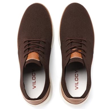 VILOCY Men's Fashion Dress Sneakers Casual Walking Shoes Business Oxfords Comfortable Breathable Lightweight Tennis Zapatos para Hombre Brown,US10 EU43 - Image 8