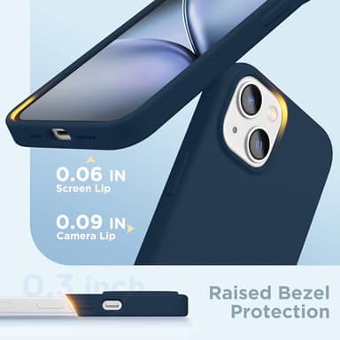 GolbinBox Magnetic for iPhone 13 Case & iPhone 14 Case, Compatible with MagSafe, [Soft Anti-Scratch Microfiber Lining], Slim Liquid Silicone Shockproof Protective Phone Case 6.1 inch, Dark Blue - Image 7