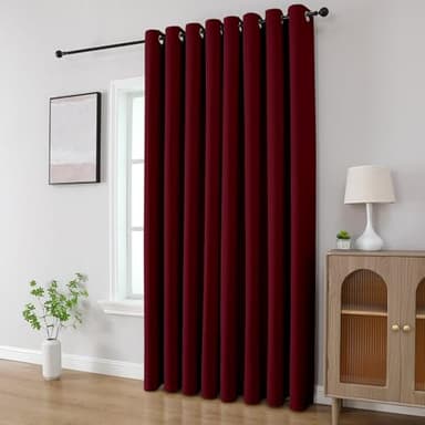 CUCRAF Burgundy Red Blackout Curtains 72 inch Length 2 Panels Set, Room Darkening Drapes for Living Room Bedroom, Thermal Insulated Light Blocking Grommet Window Curtain (W52 x L72 Inch) - Image 8