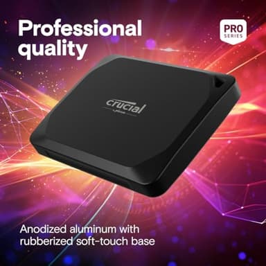 Crucial X10 Pro 2TB Portable SSD, Up to 2100MB/s Read, 2000MB/s Write, USB 3.2 USB-C, External Solid State Drive, Durable Storage for PC & Mac, for Professional Creators, Black - ‎CT2000X10PROSSD902 - Image 6