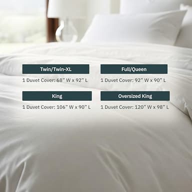 California Design Den Duvet Cover King Size Only - Winner Good Housekeeping Best Bedding Awards 2025, Premium 400 Thread Count Sateen, 100% Cotton Duvet Covers, Button Closure & Corner Ties - White - Image 5