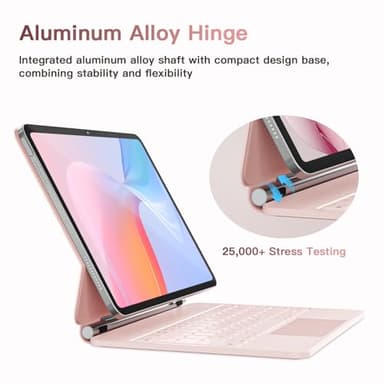 RAYMCRAFT for iPad Air 11-inch (M3 2025 / M2 2024) & iPad Pro 11 inch(1st/2nd/3rd/4th Gen), Magic Keyboard for Air 4/5 10.9", Springy Backlit Keys, Stain-Resistant Surface, Multi-Touch Trackpad, Pink - Image 8