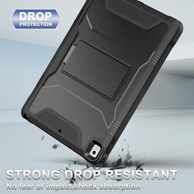 Soke Case for iPad 6th/5th Generation 9.7 Inch 2018/2017,with Built-in Screen Protector and Kickstand, Rugged Full-Body Heavy Duty Protective Cover for Apple iPad Air 2 /Pro 9.7 - Black - Image 4