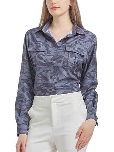 Toumett Women's UPF 50+ Long Sleeve UV Sun Protection Shirts, Fishing Hiking Travel Shirt,Breathable and Fast Dry(5071,Camo,M) - Image 5