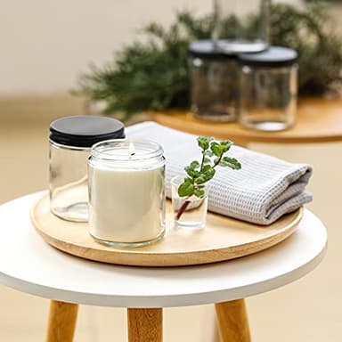 24 Pack, 8 OZ Thick Glass Jars with Metal Lids, Clear Round Candle Making Jars,Empty Food Storage Containers, Mason Canning Jar For Spice, Powder, Liquid, Sample, Lotion, Cosmetic,Dishwasher Safe - Image 5