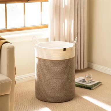 LA JOLIE MUSE Woven Basket Rope Storage Baskets - Large Cotton Organizer, Basket for Baby Blanket, Kids Toy Nursery Laundry Basket Mocha XL - Image 4