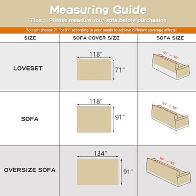 MYSKY HOME Couch Cover Sofa Covers Couch Covers for 3 Cushion Couch Sofa Pet Friendly, L Shaped Sectional Couch Cover Non Slip Dogs Furniture Protector for Kids, Dogs, 91"x134", Dark Grey - Image 6