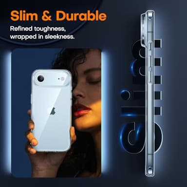 TAURI for iPhone Air Case, Full Camera Protection with Screen Protector, Anti-Yellowing Military-Grade Protection Shockproof Slim Phone Case for iPhone 17 Air 6.5 inch, Clear - Image 6