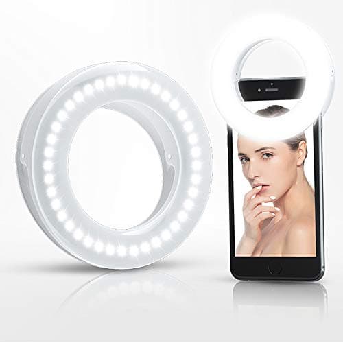 XINBAOHONG Selfie Ring Light Rechargeable Portable Clip-on Selfie Fill Light with 40 LED for Smart Phone Photography, Camera Video, Girl - Image 1