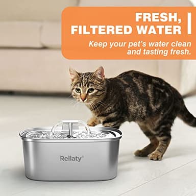 Rellaty Official Cat Water Fountain Filters Replacement & Pre-Filter Sponges for 3.2L/108oz Automatic Pet Fountain Dog Water Fountain - Image 7