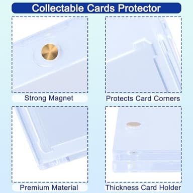 QTYORD 10 Pack 130PT Magnetic Card Holder for Trading Cards, One-Touch Card Case Holder for Baseball Football Sports MTG TCG Collectable Cards (10, 130PT) - Image 7