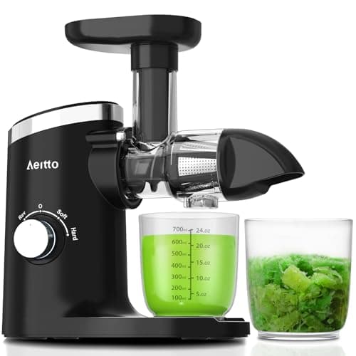 Aeitto Juicer Machines with Soft & Hard Modes, Quiet Motor, Reverse Function, Juicer Machines Vegetable and Fruit, Cold Press Juicer, Easy to Clean with Brush - Image 1