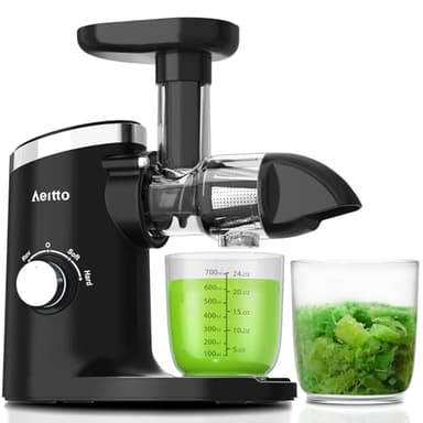 Aeitto Juicer Machines with Soft & Hard Modes, Quiet Motor, Reverse Function, Juicer Machines Vegetable and Fruit, Cold Press Juicer, Easy to Clean with Brush - Image 1