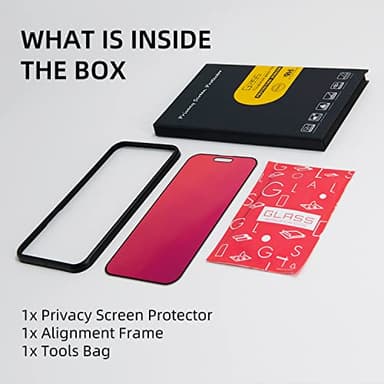 EGKimBa Privacy Screen Protector - Compatible with iPhone 16, 15, 14 Pro - 6.1 inch Gradient Colorful Electroplated Anti-Spy Anti-Blue Light Tempered Glass - Image 2