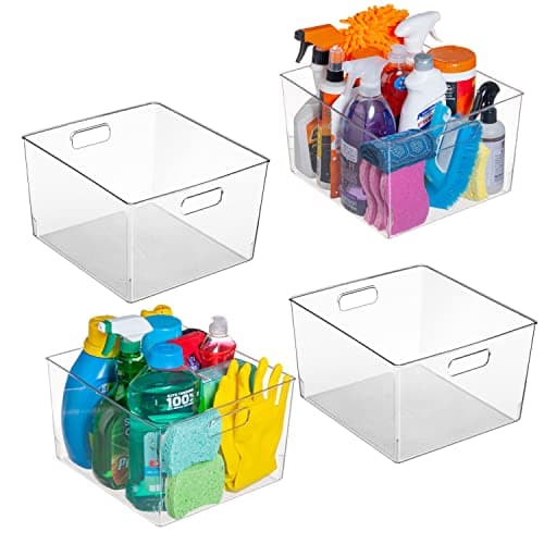 ClearSpace Clear Plastic Storage Bins – XL 4 Pack Perfect for Kitchen,Fridge, Pantry Organization, Cabinet Organizers - Image 1