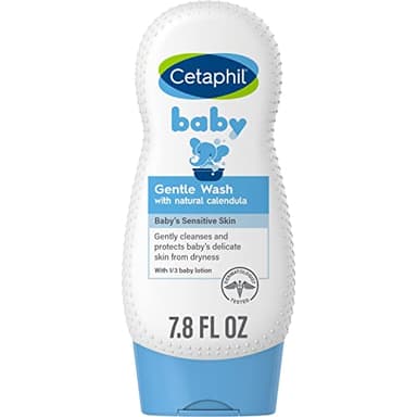 Cetaphil Baby Body Wash with Half Baby Lotion, Gentle Wash with Organic Calendula, Soothes Dry, Sensitive Skin for Everyday Use, Gentle Fragrance, Soap Free, Hypoallergenic, 7.8oz - Image 1