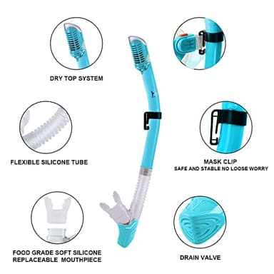 HH HHAO SPORT Kids Mask Fins Snorkel Set Snorkeling Packages, with Diving Mask, Snorkel, Adjustable Swim Fins, Mesh Bag, Anti-Fog Anti-Leak Snorkeling Gear for Kids for Snorkeling Swimming Diving - Image 3