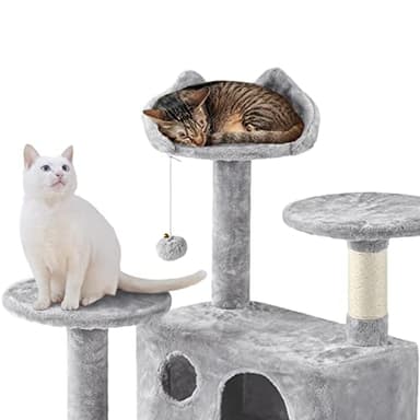 Yaheetech Multi-Level Cat Tree Cat Tower for Indoor Cats Cat Condo Furniture with Sisal Scratching Post, 61in, Light Gray - Image 7