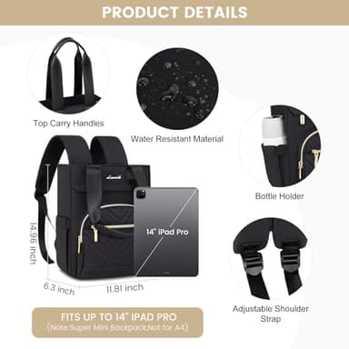 LOVEVOOK Mini Backpack Purse for Women,Waterproof Small Backpack for Women,Cute Backpack Womens Purses for Daily Work Travel,Convertible - Image 5