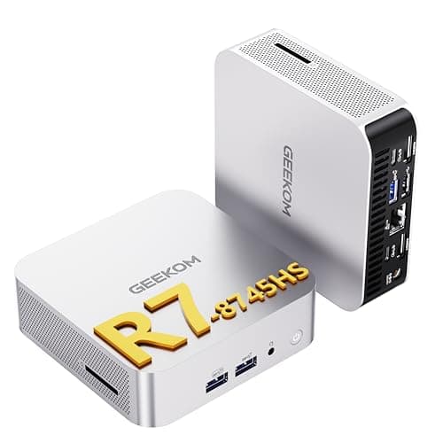 GEEKOM A8 Mini PC with AMD Ryzen 7 8745HS (Beats 6800H), 32GB DDR5 RAM 1TB NVMe SSD, Windows 11 Pro Desktop Computer for Home&Business, Radeon 780M, USB4, SD Slot, 8K, 4 Display | WiFi 6E, 2.5G LAN - Image 1