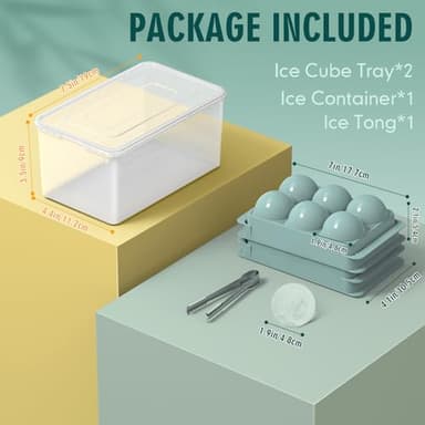 WIBIMEN Large Ice Cube Molds, Big Round Whiskey Ice Cube Trays for Freezer, Easy to Fill & Release, Whiskey Bourbon Cocktail(1.9In*6 Balls- Blue/2 Pack) - Image 5