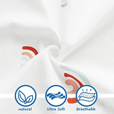 Pack and Play Sheets Boy Girl, 2 Pack Portable Playard Sheet Fits for Graco Pack N Play, Snug Fit Breathable Soft Fitted Playpen Sheet, Mini Crib Sheets, Rainbow - Image 2