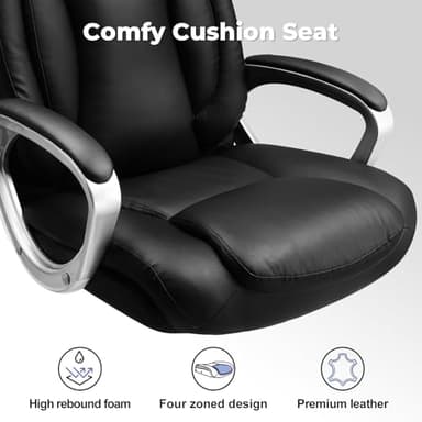 COMHOMA Ergonomic Office Chair Home Office Desk Chairs Comfy Back Support PU Leather Executive Office Chair with Wheels Headrest Padded Armrests Height Adjustable Tilt Swivel Rolling Reclining Seat - Image 7