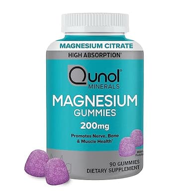 Qunol Magnesium Gummies for Adults, 200mg Elemental Magnesium (from 1,750mg Magnesium Citrate), High Absorption Magnesium Supplement, Supports Nerve, Bone and Muscle Health, Vegetarian, 90 Count - Image 1