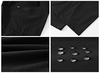 TBMPOY Men's Hiking Work Cargo Pants Lightweight Waterproof Quick Dry Outdoor Mountain Pant Summer Fishing Camping Black M - Image 7